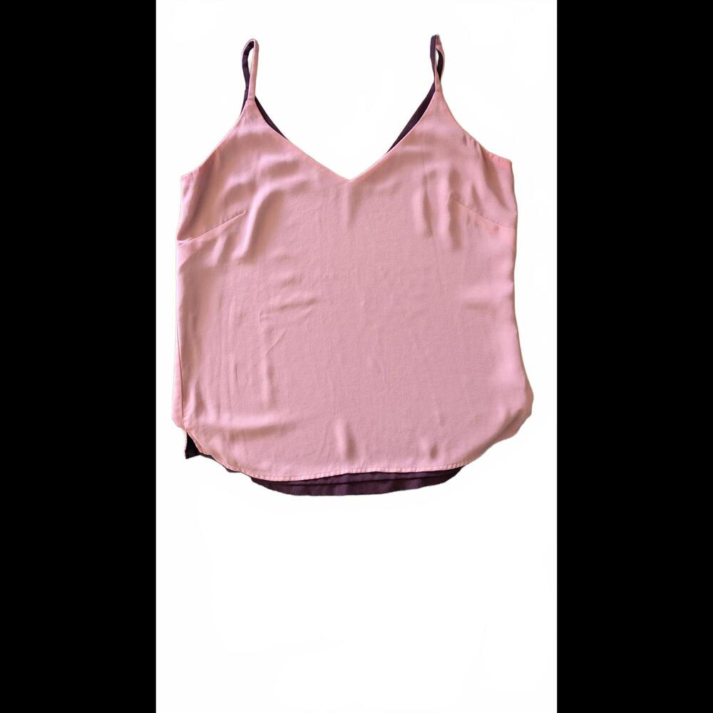 White House Black Market Reversible V-Neck Camisole Top - Pink/Purple